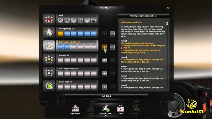 Điều khiển giúp cách lái xe trong Euro Truck Simulator hiệu quả