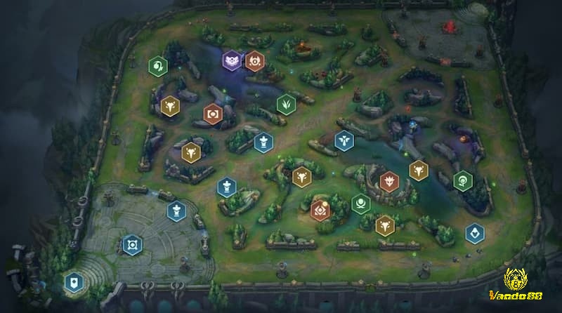 League of Legends: Wild Rift có bản đồ đối xứng với nhiều khu vực khác nhau