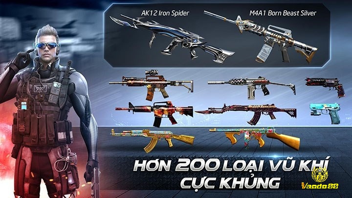 Kho vũ khí đa dạng trong game Đột Kích Mobile với hơn 200 loại khác nhau